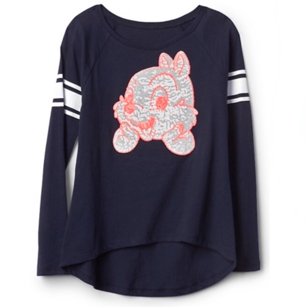 Gap,girls blue navy shirt with Chipmunks print
